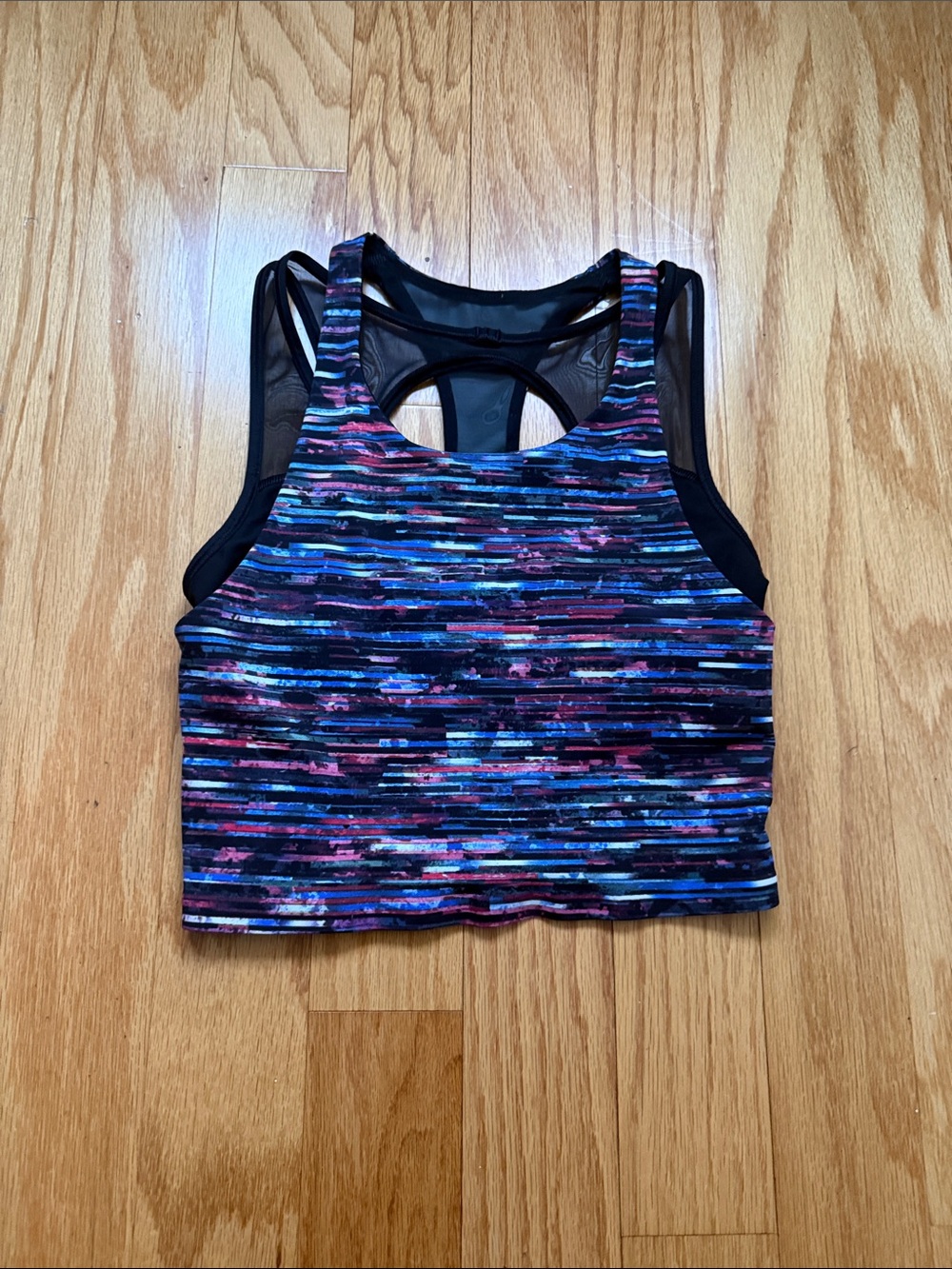lululemon athletica Multicolor Striped Mesh-Back Crop Tank
